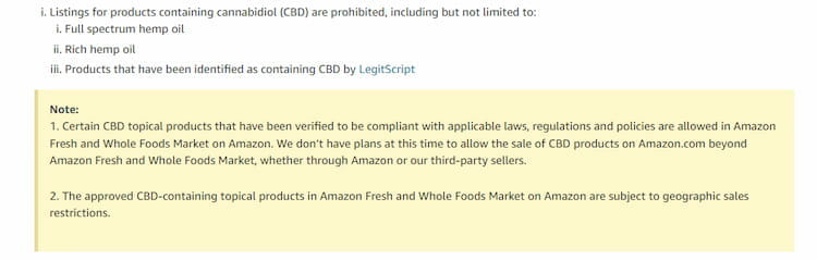 Amazon Policy On Hemp Oil